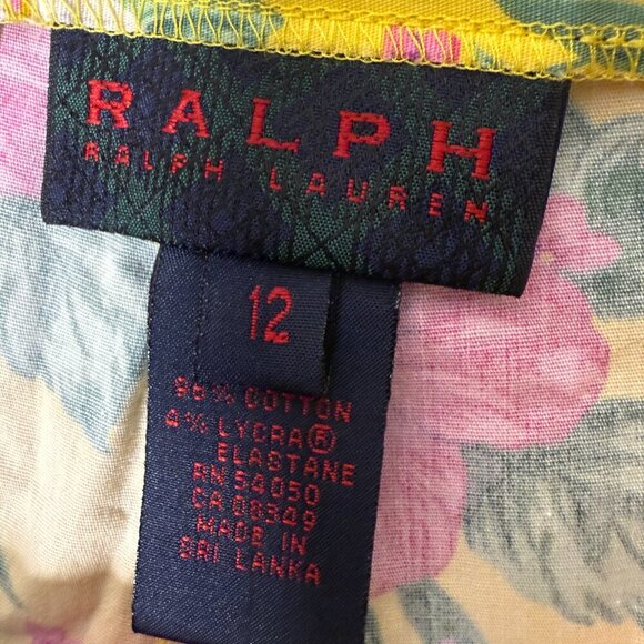 Ralph Ralph Lauren Yellow Floral Shorts Sz 12 - Picture 8 of 9